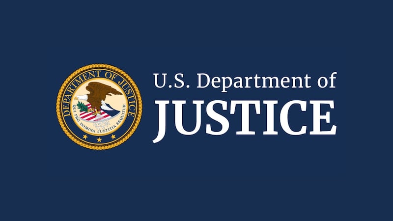 Logo for the United States Department of Justice.