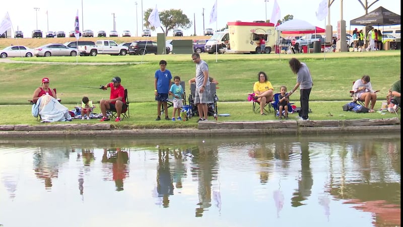 Los Hermanos Familia invited everyone to its Vamos a Pescar event at Buddy Holly Lake on...