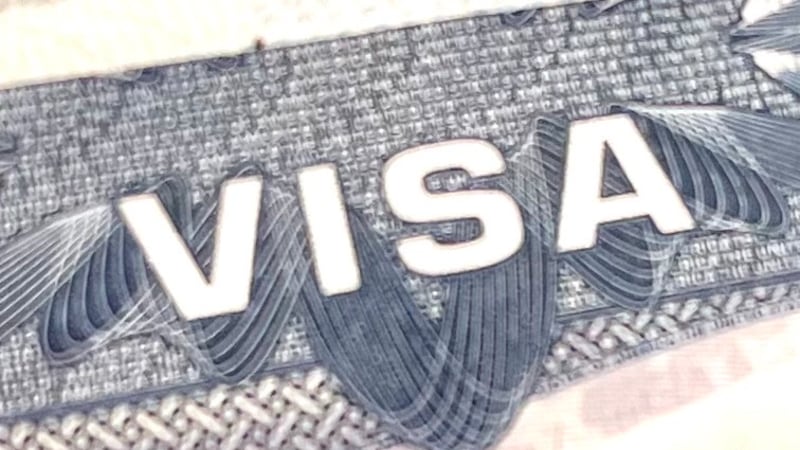 Fotografía de una Visa.