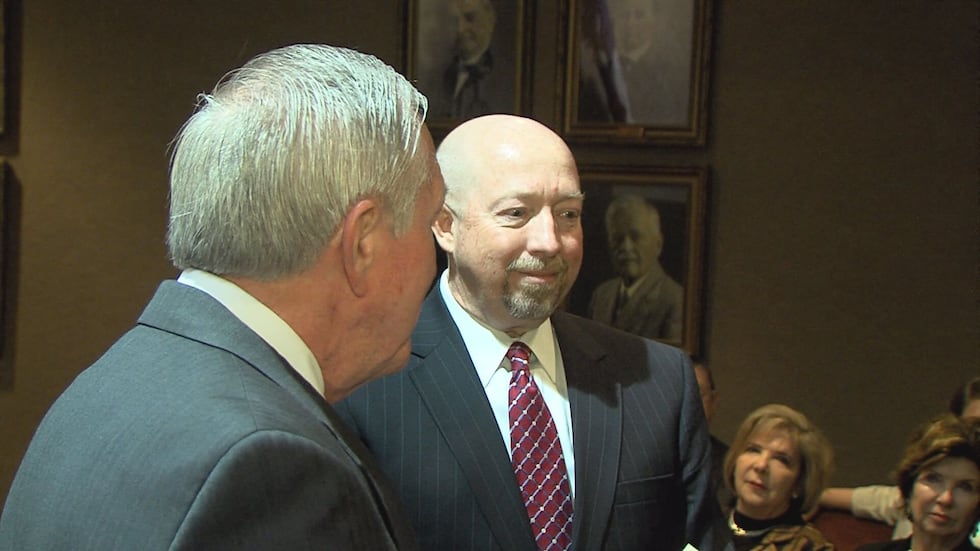 Potter County Attorney, Scott Brumley, being sworn in January 1st, 2017