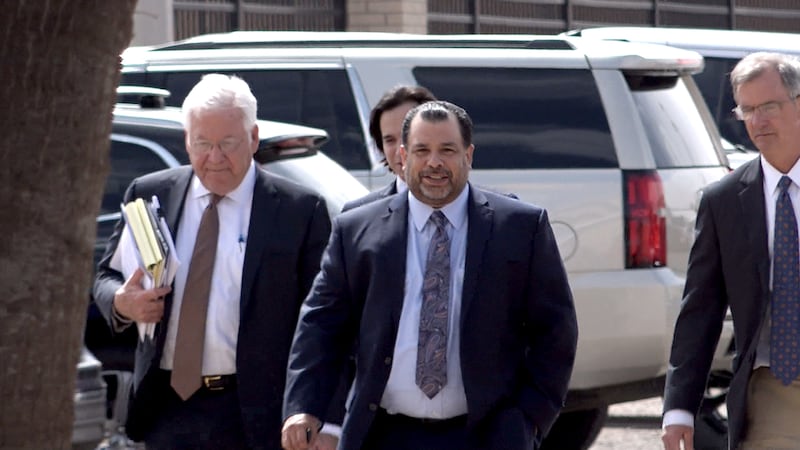 Tim Vasquez, Former San Angelo Police Chief, walks into the Lubbock Federal Courthouse for his...