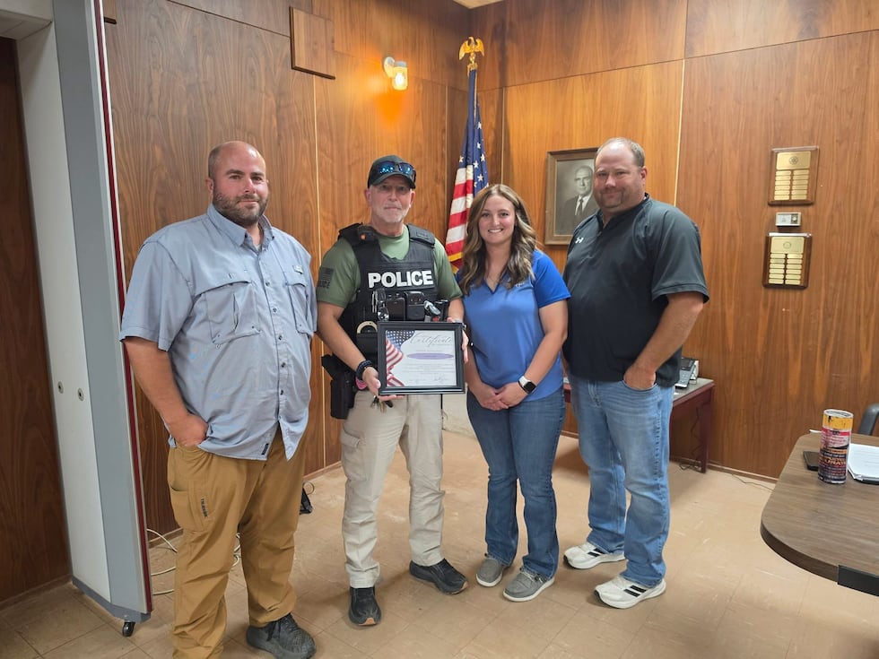 Tahoka Police Chief Jeff Parker received a Life-Saving Award for his quick actions that led to...