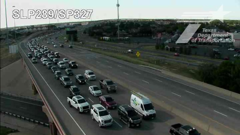 TXDOT camera SW Loop 289 near Spur 327 just after 6 p.m. Monday