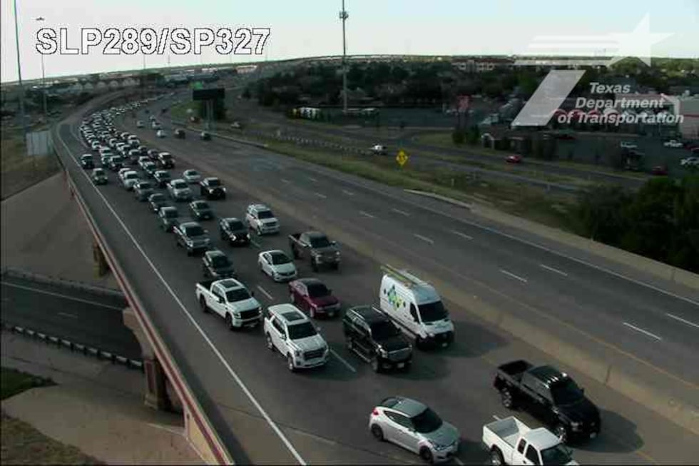 TXDOT camera SW Loop 289 near Spur 327 just after 6 p.m. Monday