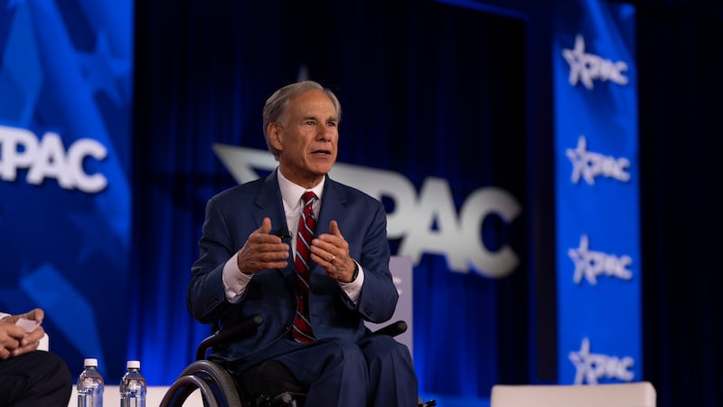 Texas Governor Greg Abbott at the Conservative Political Action Conference (CPAC) in Dallas,...