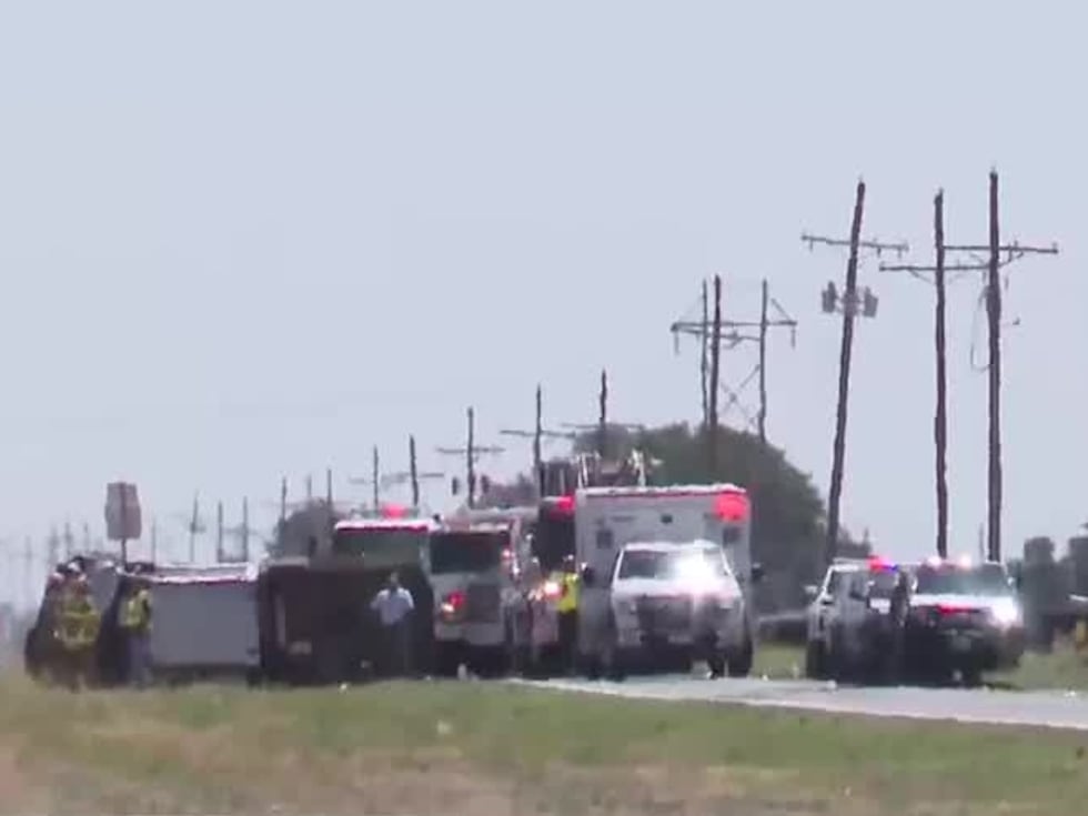 Multiple law enforcement agencies and first responders are on scene of a two-vehicle crash on...