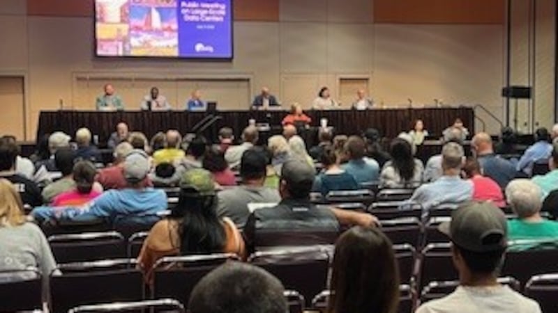 Lubbock city council public hearing drawing input on large-scale data centers July 7, 2026.