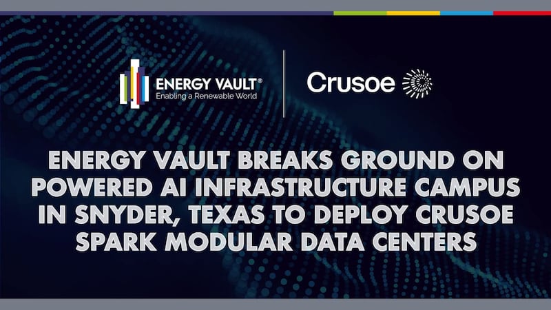 Energy Vault begins building AI infrastructure campus in Snyder