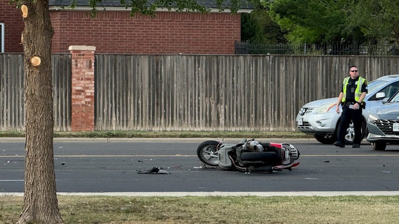 One person has suffered moderate injuries in a motorcycle crash that happened at 98th & Slide...