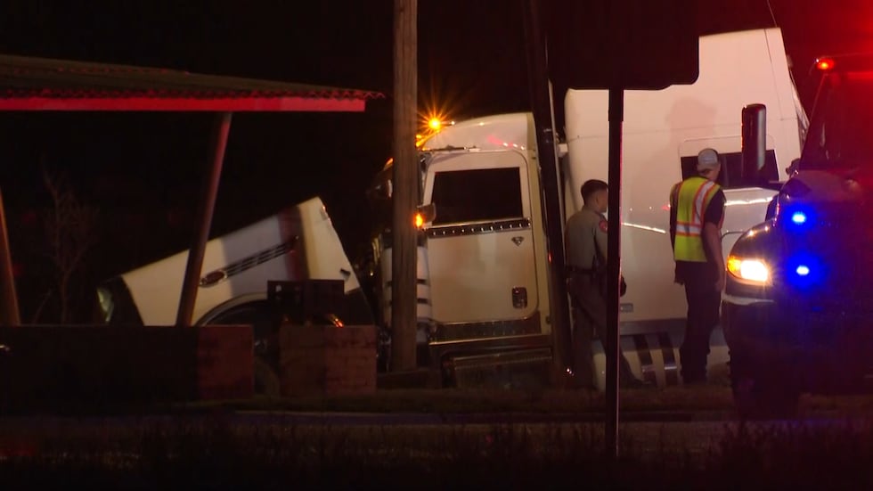 Two people were taken to the hospital after a crash involving two semi-trucks and a passenger...