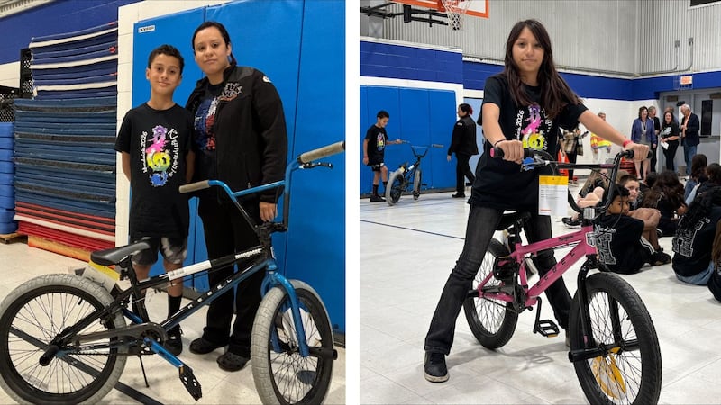 Lubbock fifth graders with perfect attendance receive bikes from Rotary Club