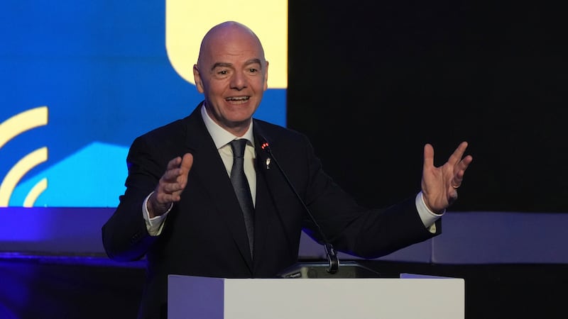 El presidente de la FIFA Gianni Infantino durante el congreso de la CONMEBOL, el jueves 23 de...