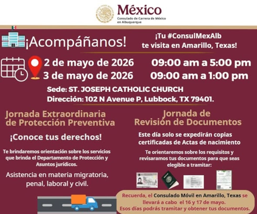 Residentes podrán tramitar pasaportes, matrículas y actas de nacimiento en dos jornadas gratuitas