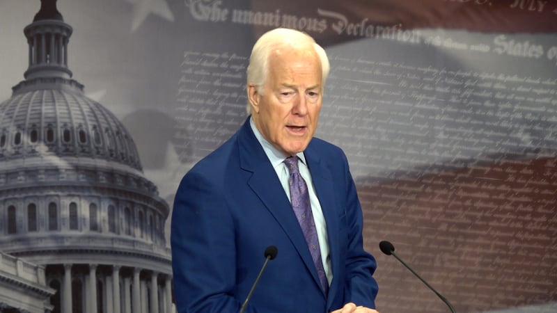 Sen. John Cornyn (R-Texas) speaks about the Justice for American Victims of Illegal Aliens in...
