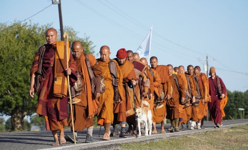 Several monks, along with their escort driver, were injured in an accident during a ‘Walk For...