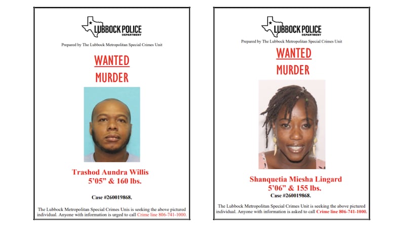 Lubbock investigators seek two suspects in Sunday hotel homicide