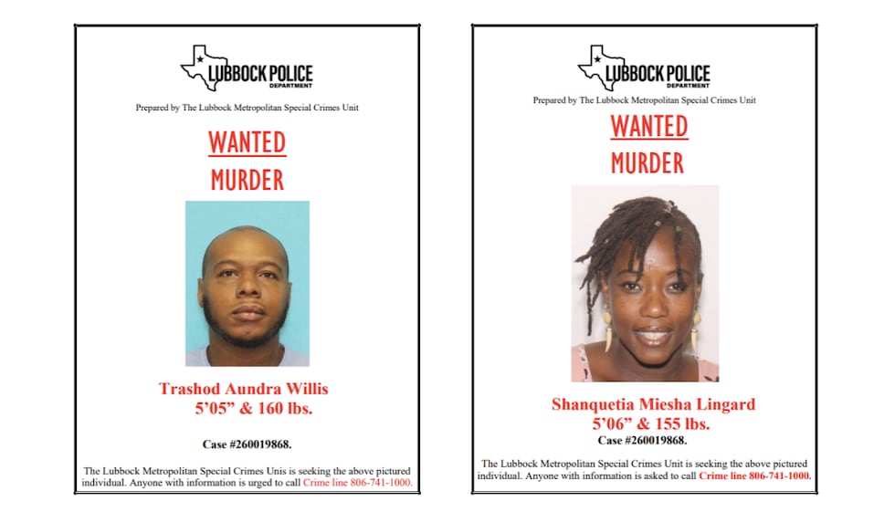 Lubbock investigators seek two suspects in Sunday hotel homicide