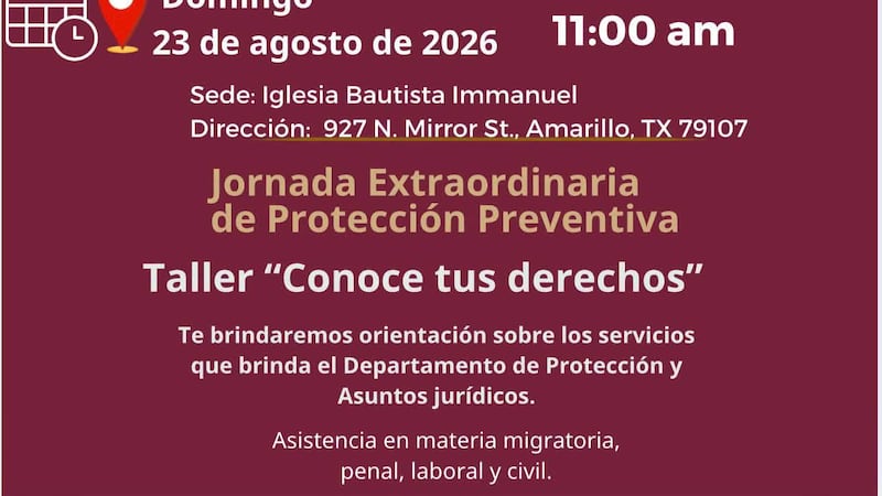 La jornada incluirá orientación migratoria, penal, laboral y civil el domingo 23 de agosto