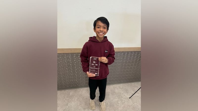 Zian Doctolero, a 7th grader with Frenship Independent School District, won the 74th Annual...