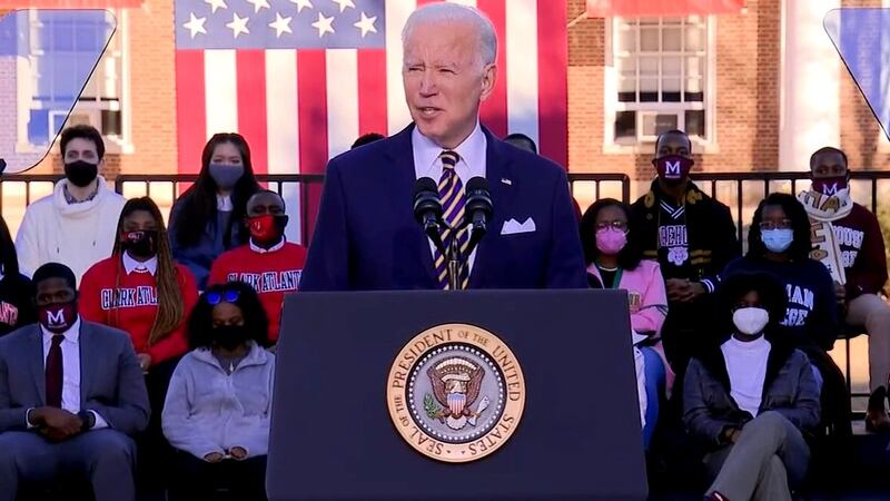 President Joe Biden speaks in Atlanta on Jan. 11, 2022.