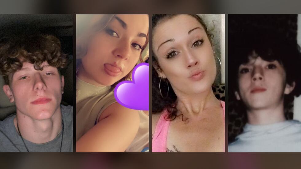 De izqauierda a derecha: James "Matthew" Wilson, de 21 años; Adrianna Williams, de 20; Cortney...