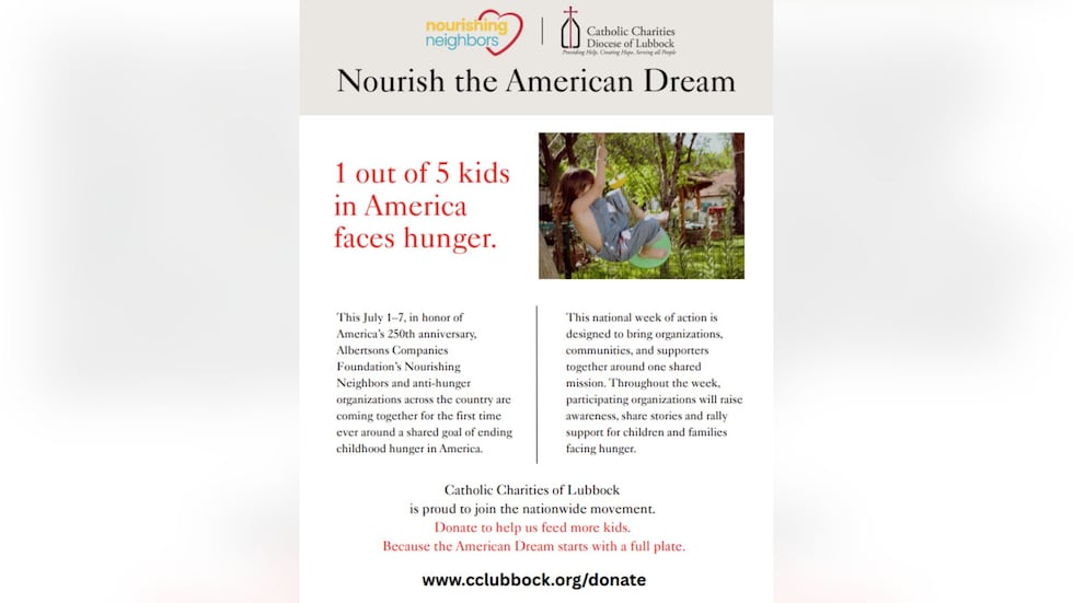 Catholic Charities of Lubbock joins national campaign to feed children this summer
