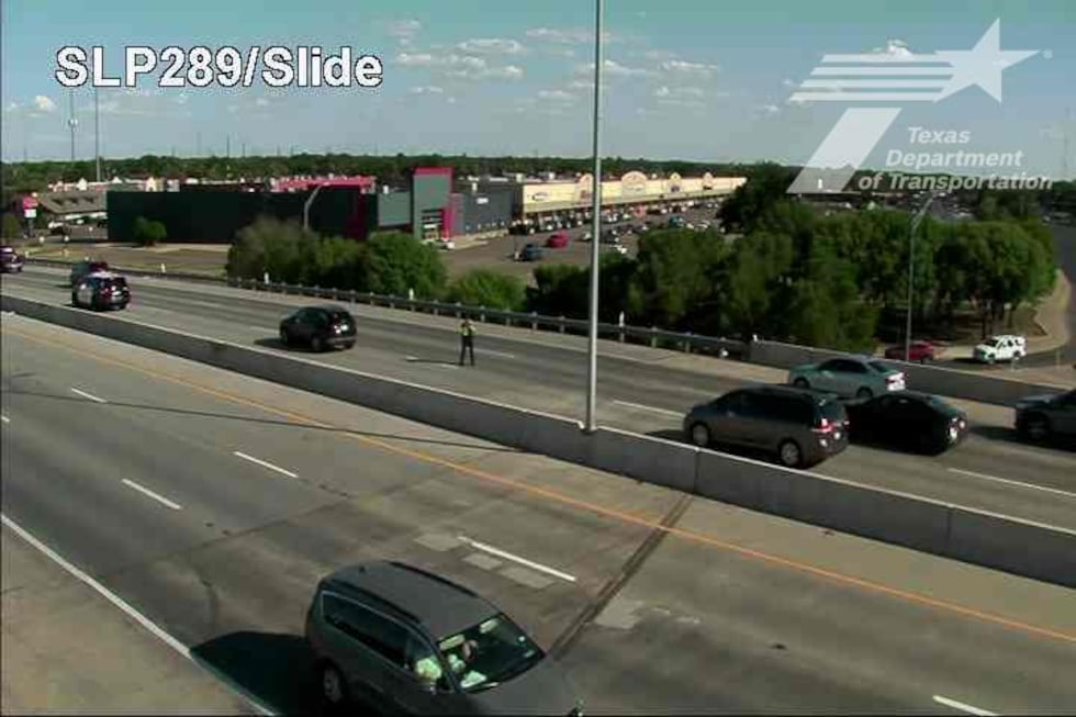 TXDOT camera on South Loop 289 near Slide Road just after 6 p.m. Monday