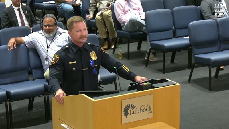Lubbock Police Chief Seth Herman addresses Lubbock City Council on Tuesday, Sept. 1, 2026.
