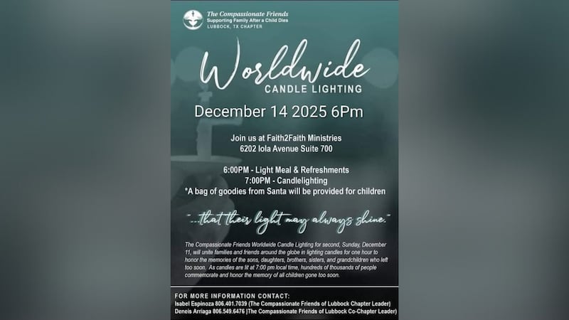 El Capítulo de Lubbock de The Compassionate Friends invita a la comunidad a participar en la...