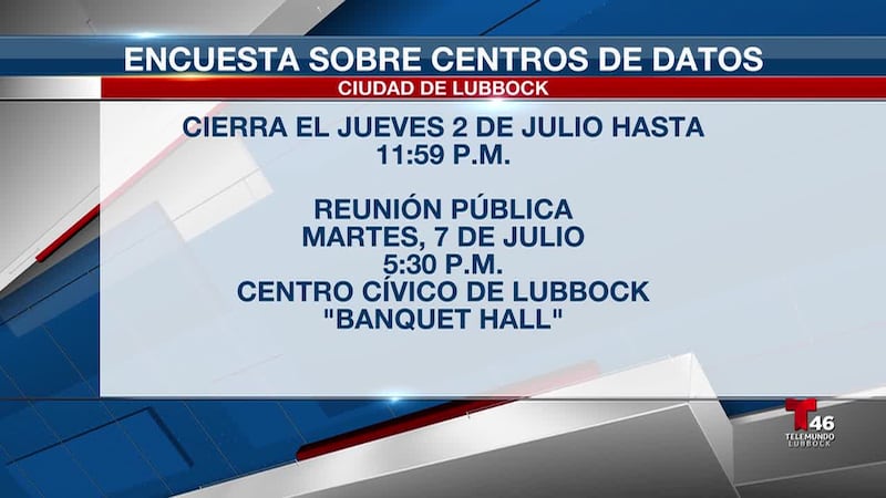 Lubbock invita a residentes a opinar sobre centros de datos a gran escala