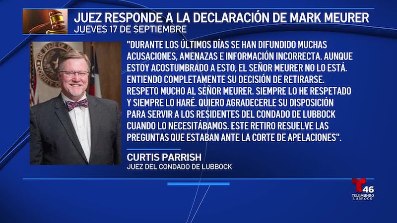 Juez Parrish dice que el retiro cancela la audiencia de apelación