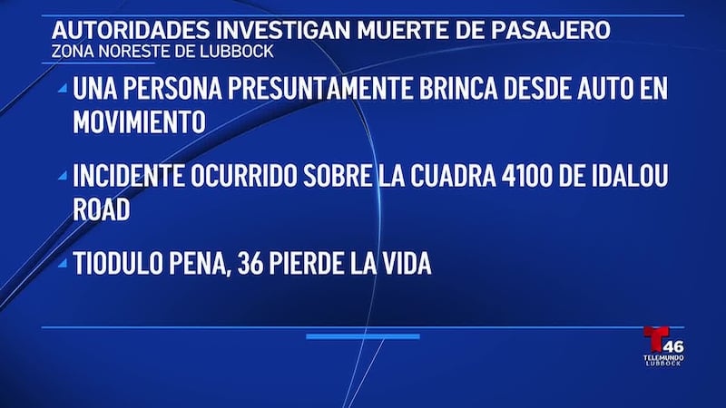 La policía identificó al fallecido como Tiodulo Pena, de 36 años; el caso se investiga como...