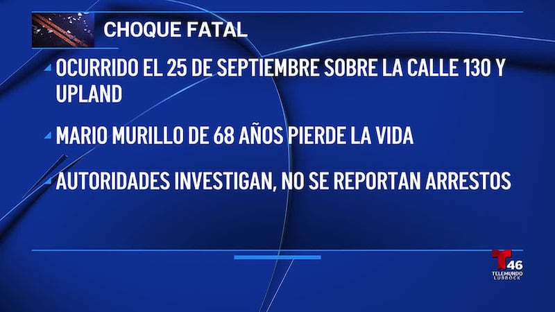 Mario Murillo, de 68 años, murió el 10 de octubre por las heridas que sufrió en el accidente