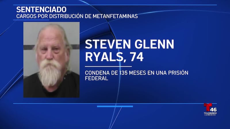 Steven Glenn Ryals se declaró culpable de posesión de metanfetamina con intención de distribuirla