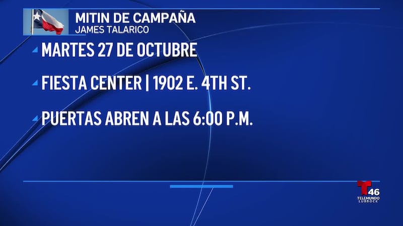 El candidato al Senado se reunirá con votantes el 27 de octubre en el Fiesta Center