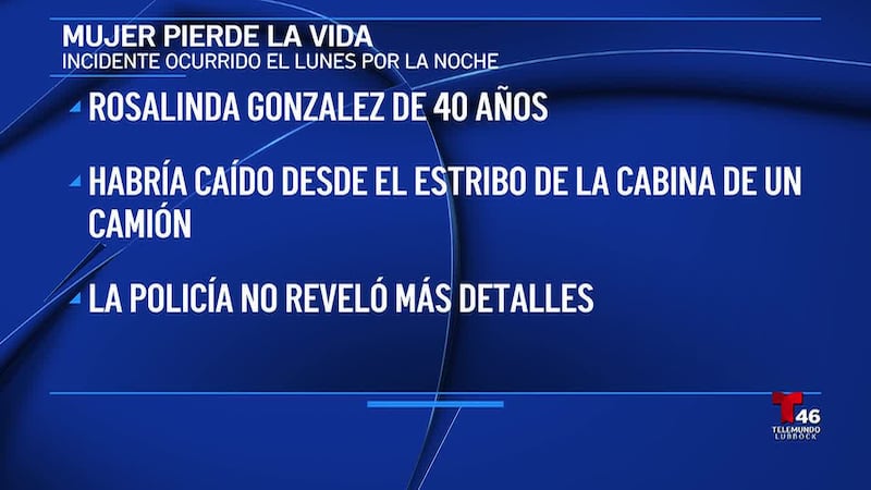 Rosalinda González murió a causa de las heridas que sufrió en el accidente del lunes por la noche
